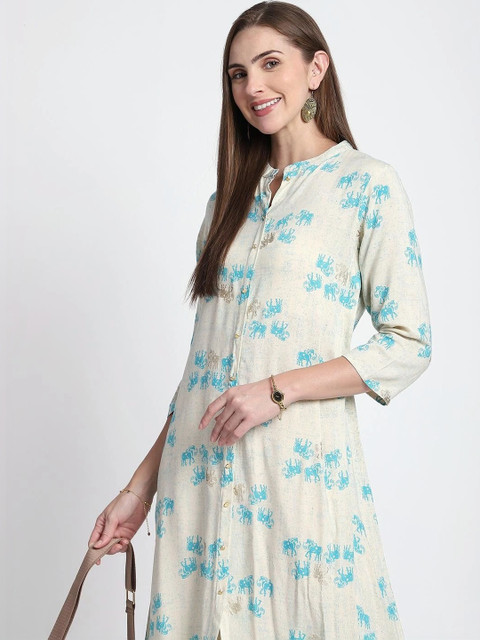 R&B Women Ethnic Motifs Printed Kurta - Image 4