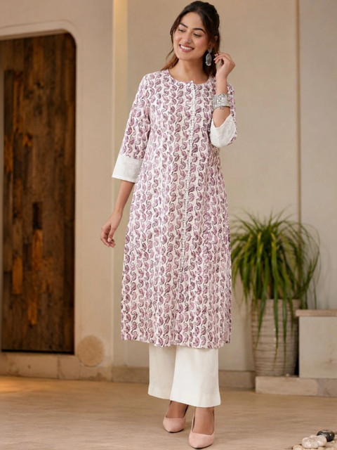 Anouk Women Paisley Printed Floral Kurta - Image 4