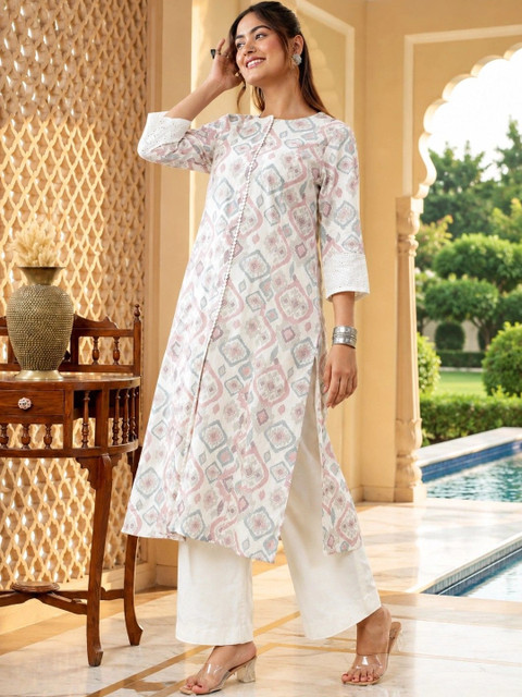 Anouk Women Geometric Printed Indie Prints Kurta - Image 4