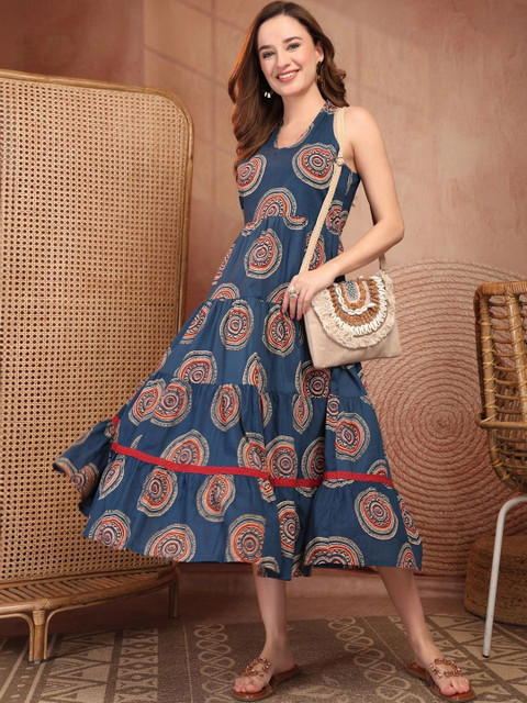 A&K Women Printed Pure Cotton A-Line Dresses - Image 2