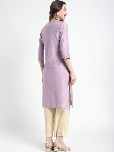 R&B Women Solid V-Neck Kurta - Image 3