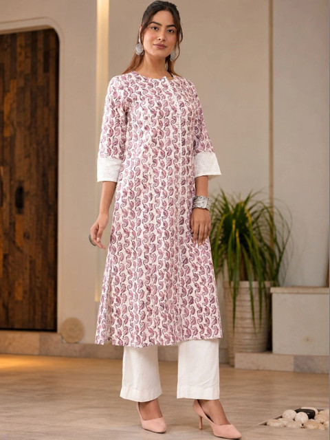 Anouk Women Paisley Printed Floral Kurta - Image 3