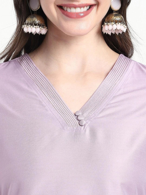 R&B Women Solid V-Neck Kurta - Image 5