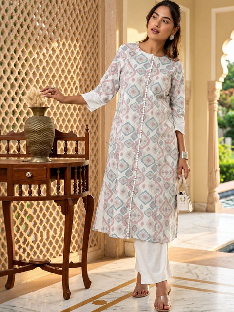 Anouk Women Geometric Printed Indie Prints Kurta