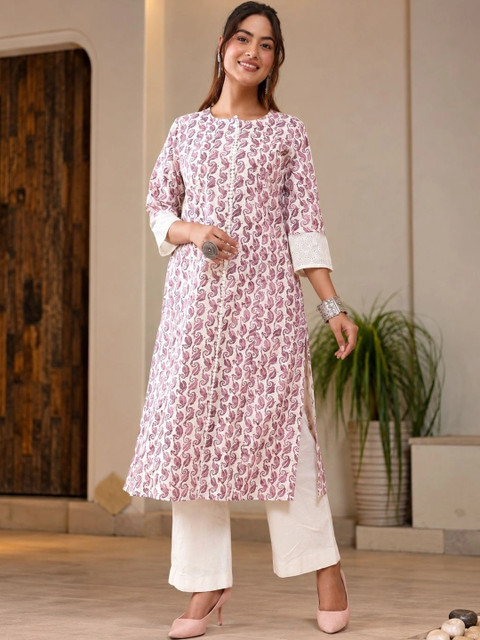 Anouk Women Paisley Printed Floral Kurta - Image 7