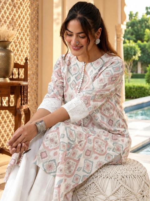 Anouk Women Geometric Printed Indie Prints Kurta - Image 2