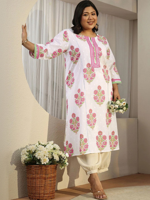 EXTRA LOVE BY LIBAS Women Floral Printed Indie Florals Kurta - Image 4