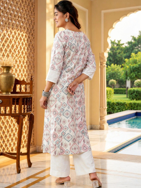 Anouk Women Geometric Printed Indie Prints Kurta - Image 6