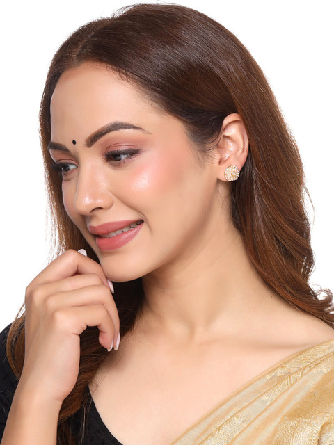 Set of 3 Pairs Gold Plated Pear Stud & Drop Earrings - Image 4