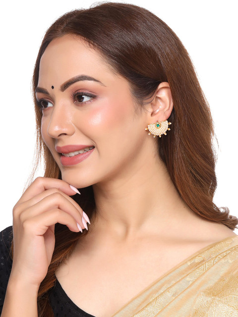 Set of 3 Pairs Gold Plated Pear Stud & Drop Earrings - Image 6