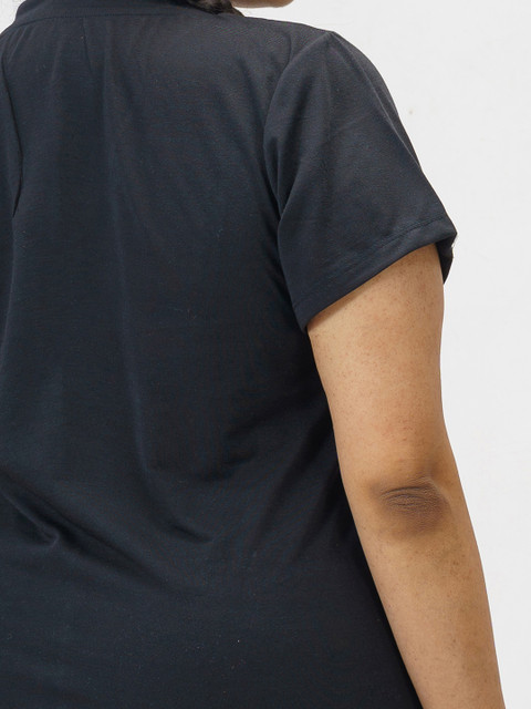 SPIRIT ANIMAL Women Plus Size Relaxed Fit Solid V Neck Tshirts - Image 5