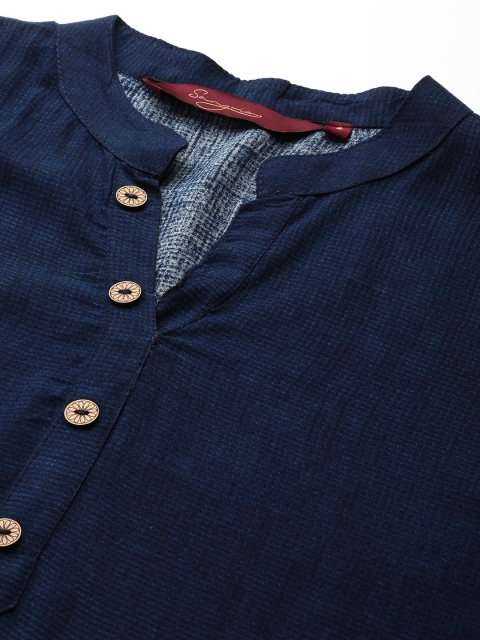 Sangria Navy Blue Printed Kurti - Image 2