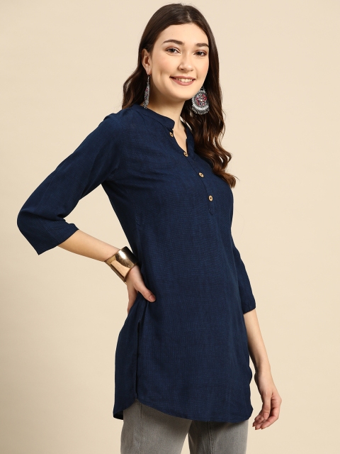 Sangria Navy Blue Printed Kurti - Image 4
