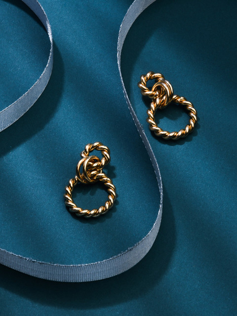 Accessorize Gold-Toned Contemporary Drop Earrings