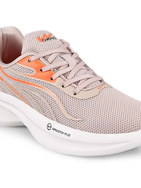 Campus Women Beige & Orange Mesh Running Shoes - Image 5