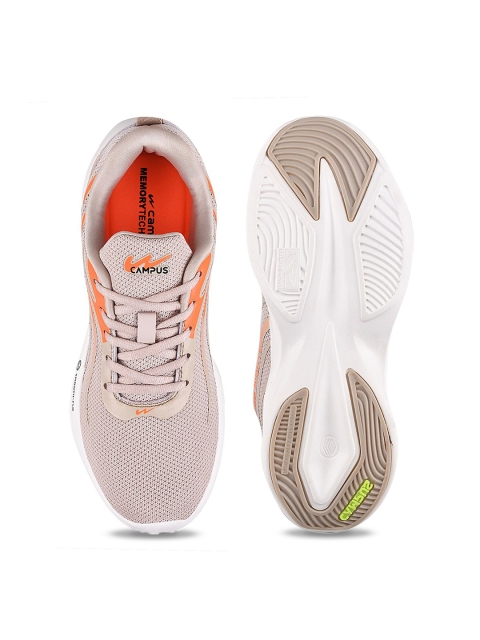 Campus Women Beige & Orange Mesh Running Shoes - Image 4