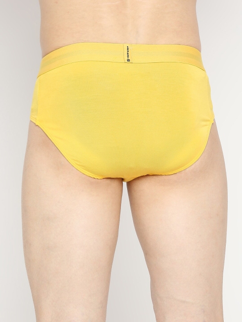UnderJeans by Spykar Men Yellow Solid Brief - Image 4