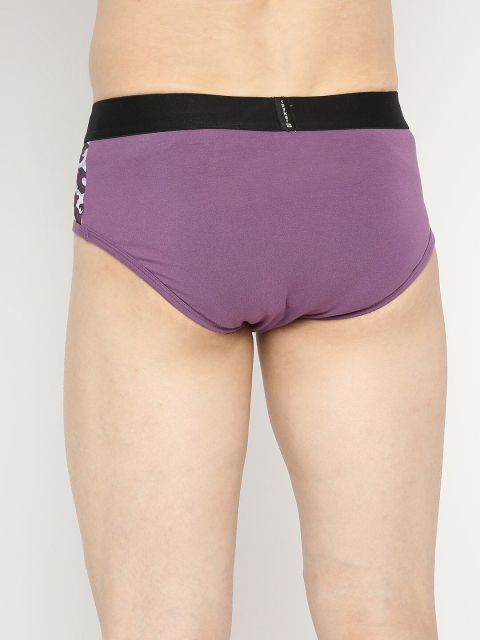 UnderJeans by Spykar Men Purple Solid Basic Brief - Image 4