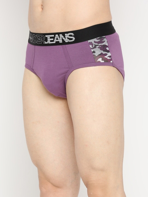 UnderJeans by Spykar Men Purple Solid Basic Brief - Image 3