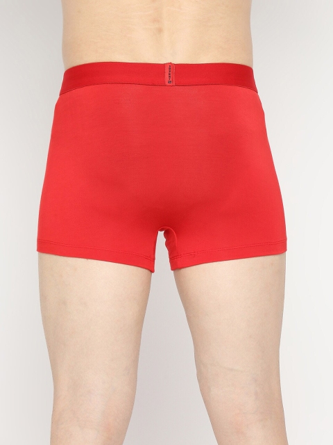 UnderJeans by Spykar Men Red Solid Micromodal Trunk - Image 4