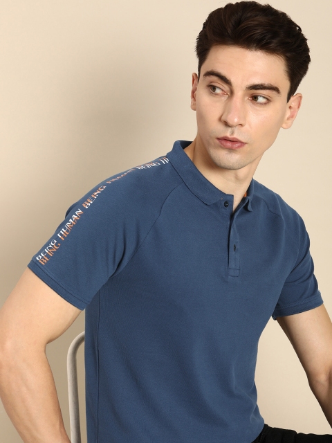 Being Human Clothing Men Printed Polo Collar T-shirt