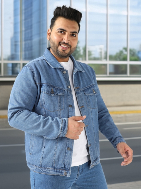 Urbano Plus Men Washed Regular Fit Denim Jacket