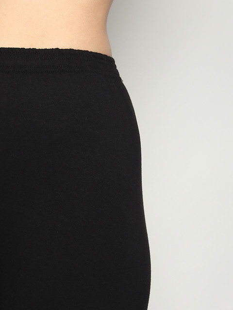 KEX Women Pack of 2 Blue & Black Solid Cotton Ankle Length Leggings - Image 9