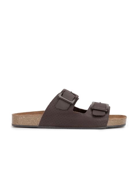 Bata Men Brown Leather Comfort Sandals - Image 3