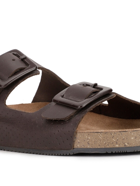 Bata Men Brown Leather Comfort Sandals - Image 5