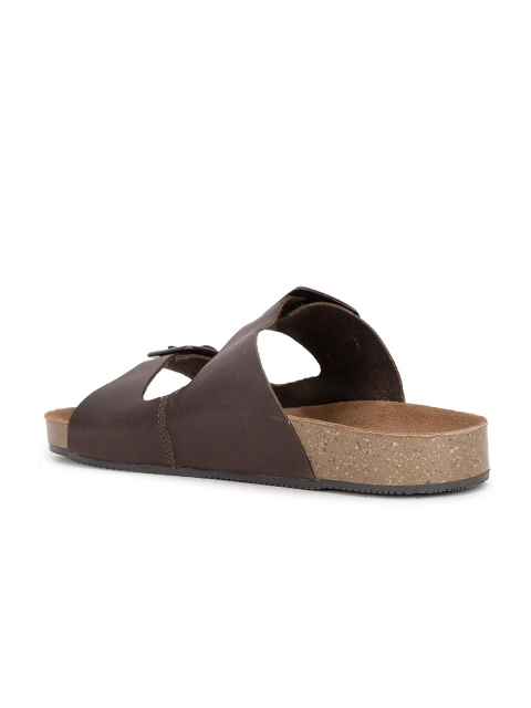 Bata Men Brown Leather Comfort Sandals - Image 2