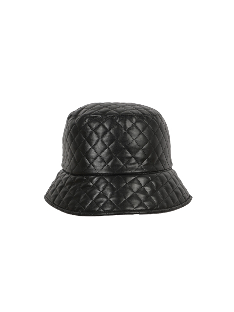 FabSeasons Adults Black Solid Textured Bucket Hat