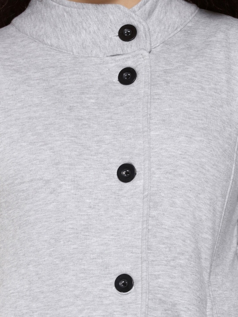Campus Sutra Women Grey Windcheater Outdoor Tailored Jacket - Image 2