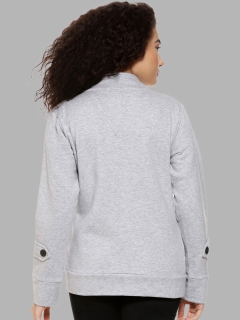 Campus Sutra Women Grey Windcheater Outdoor Tailored Jacket - Image 4