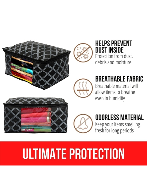 Kuber Industries 6 Pcs Check Print Foldable Saree Cover Clothes Storage Organiser - Image 6