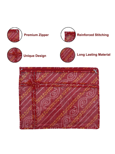 Kuber Industries 12 Pcs Bandhani Print PVC Single Saree Cover Clothes Storage Organisers - Image 3