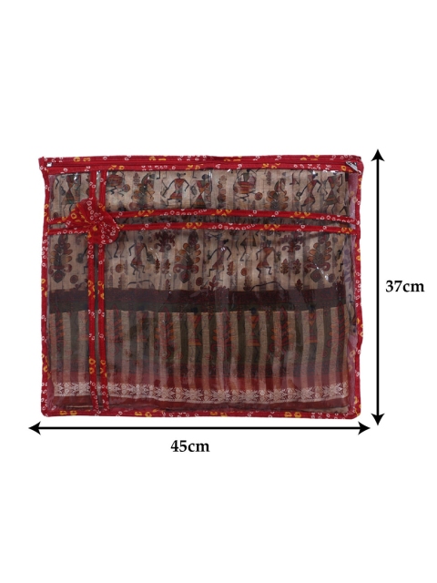 Kuber Industries 12 Pcs Bandhani Print PVC Single Saree Cover Clothes Storage Organisers - Image 4