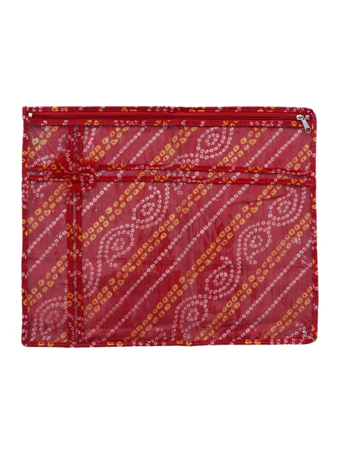 Kuber Industries 12 Pcs Bandhani Print PVC Single Saree Cover Clothes Storage Organisers - Image 6