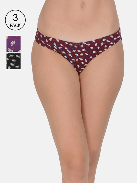 Leading Lady Women Pack Of 3 Low Rise Cotton Briefs