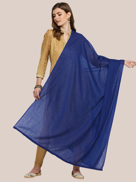 Dupatta Bazaar Blue Pure Cotton Dupatta