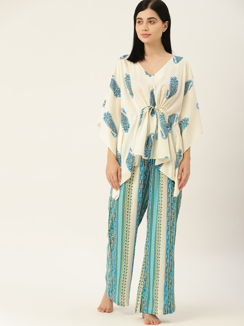 ETC Women Blue Printed Night suit - Image 4
