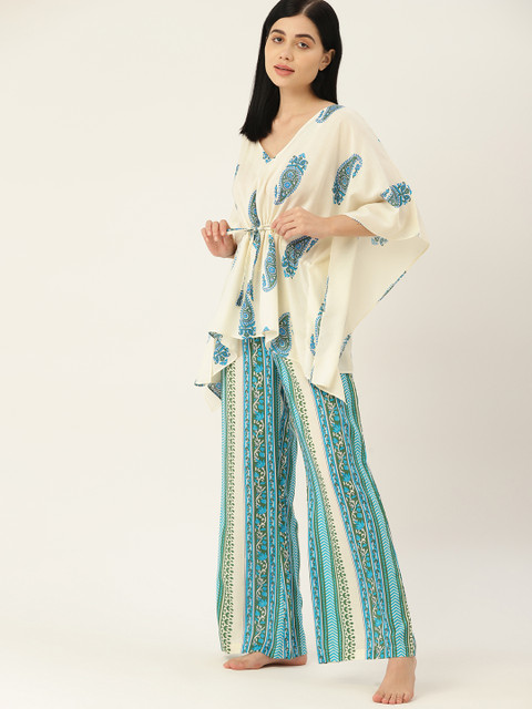 ETC Women Blue Printed Night suit - Image 5