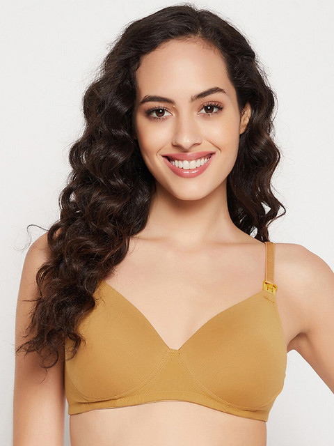 Clovia Beige Lightly Padded Non-Wired Maternity Bra