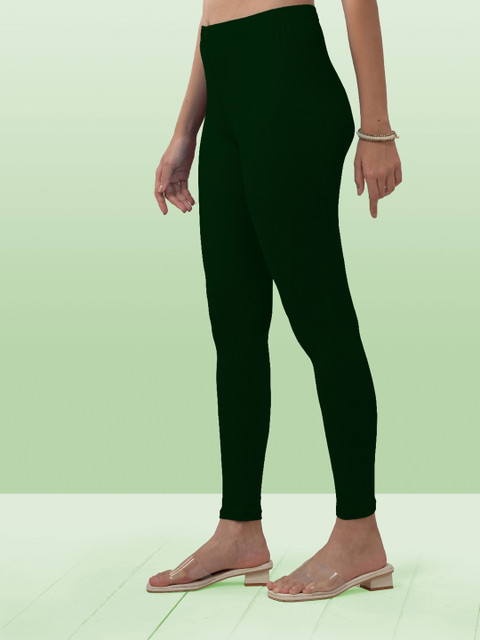 LYRA Women Green Solid Ankle Length Leggings - Image 3
