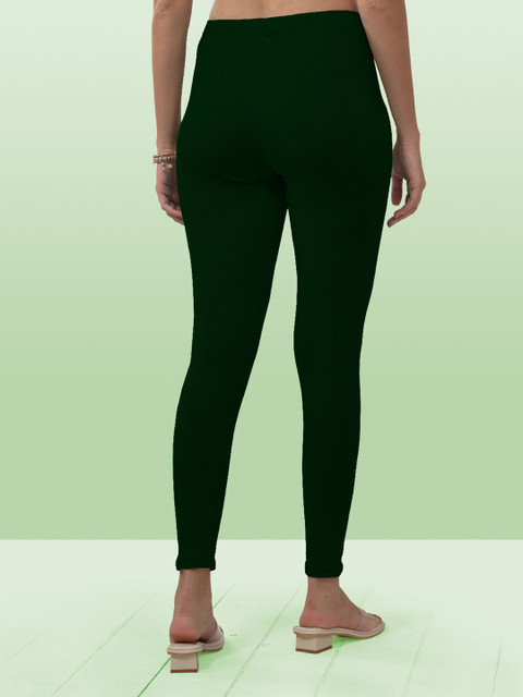 LYRA Women Green Solid Ankle Length Leggings - Image 4