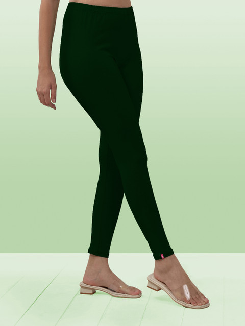 LYRA Women Green Solid Ankle Length Leggings - Image 2