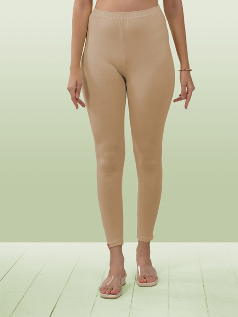 LYRA Women Tan Brown Solid Ankle-Length Leggings