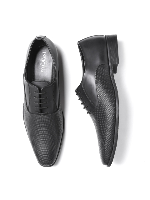 INVICTUS Men Black Textured Oxfords - Image 2