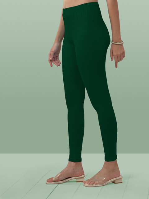 LYRA Women Green Solid Ankle-Length Leggings - Image 3