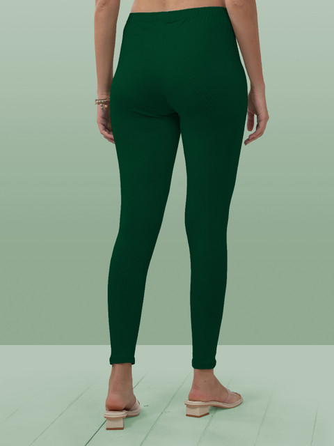 LYRA Women Green Solid Ankle-Length Leggings - Image 4