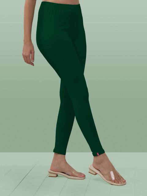 LYRA Women Green Solid Ankle-Length Leggings - Image 2
